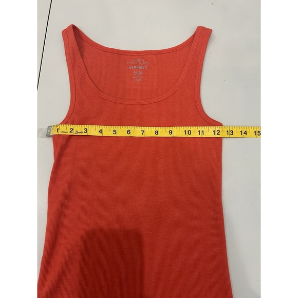 VTG Old Navy Y2K Ribbed Knit Long Fitted Tank Size M 2010 's Preppy Stretch Bias - Picture 10 of 11